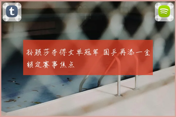 孙颖莎夺得女单冠军 国乒再添一金锁定赛事焦点